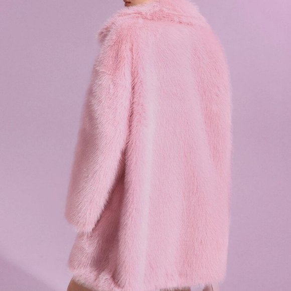Faux fur Pink Teddy Coat Jacket - Picture 2 of 7